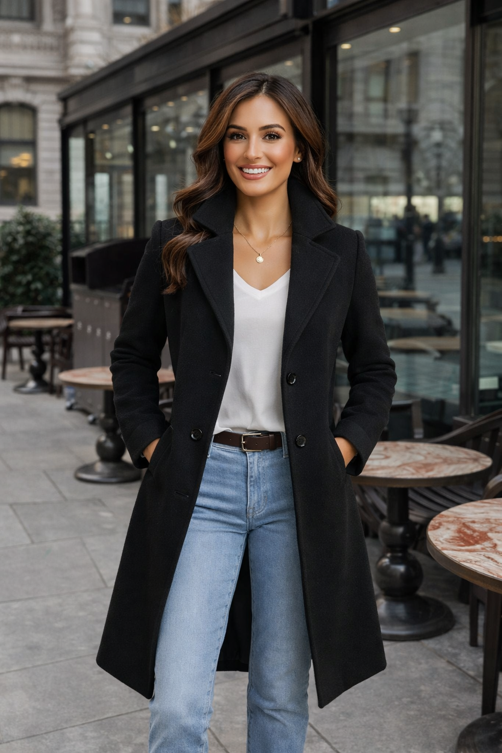 Barbara | Manteau en laine classique à double boutonnage