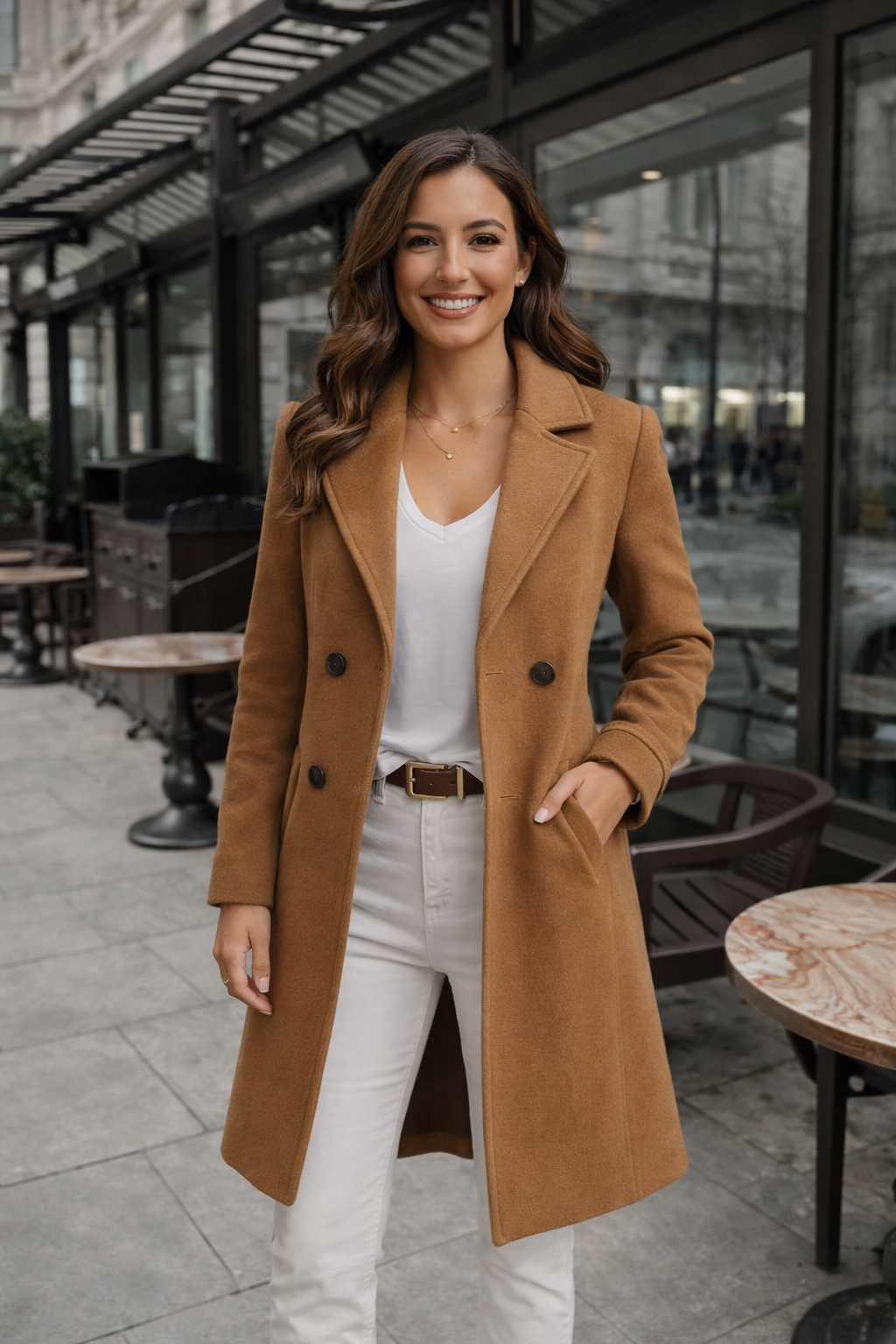 Barbara | Manteau en laine classique à double boutonnage