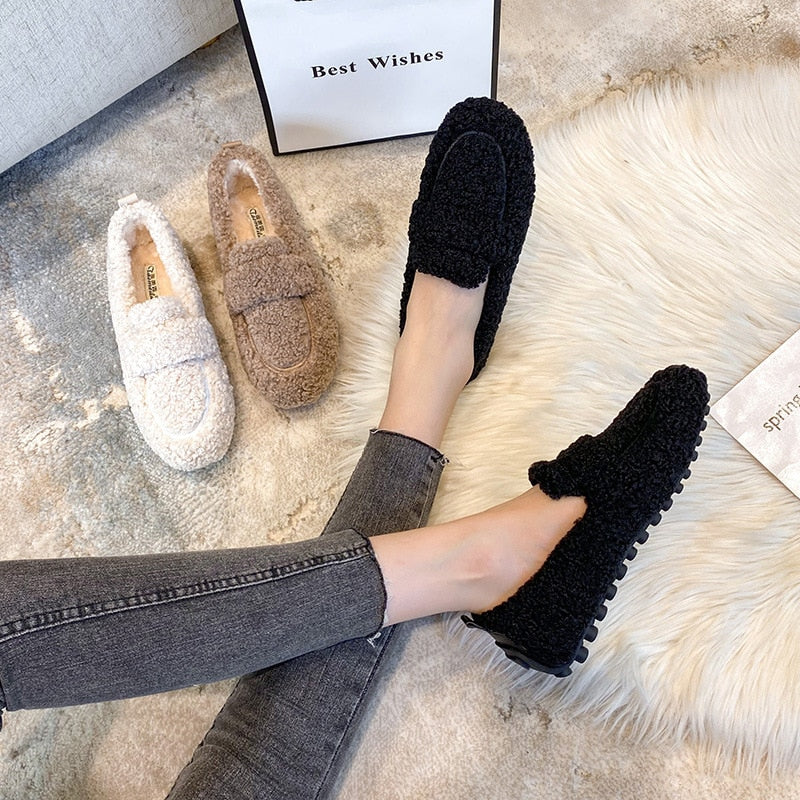 Arielle - Chaussures en peluche avec semelle antidérapante